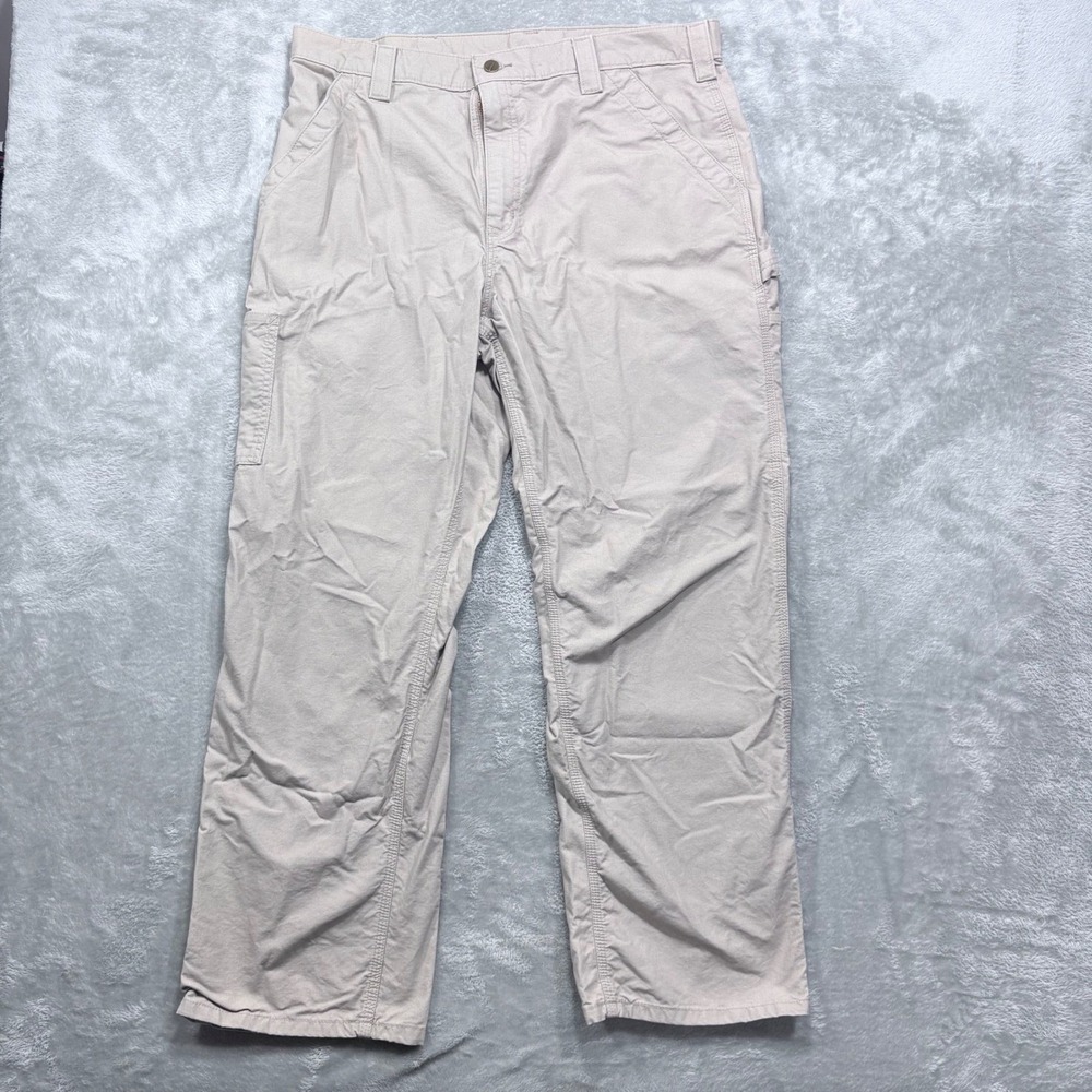 Carhartt B151 Original‎ Dungaree Pants Mens 38x30 Tan Cotton Canvas Utility Work